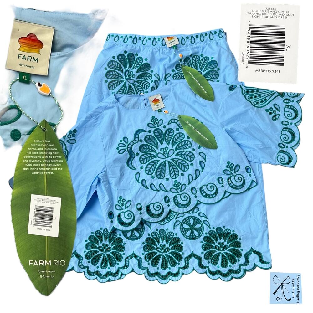 SOLD Farm Rio Tuckernuck Richelieu Matching Top and Skirt Sz XL NWT